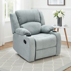 كرسي استرخاء فاخر ثابت قماش رمادي فاتح كرسي استرخاء فاخر ثابت قماش رمادي فاتح