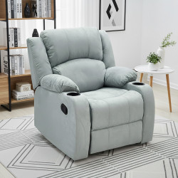 كرسي استرخاء فاخر هزاز دوار قماش رمادي فاتح كرسي استرخاء فاخر هزاز دوار قماش رمادي فاتح