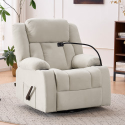 كرسي استرخاء هزاز دوار قماش بحامل جوال بيج كرسي استرخاء هزاز دوار قماش بحامل جوال بيج