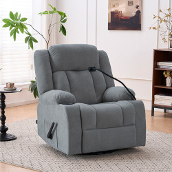 كرسي استرخاء هزاز دوار قماش بحامل جوال رمادي غامق كرسي استرخاء هزاز دوار قماش بحامل جوال رمادي غامق