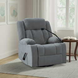 كرسي استرخاء هزاز دوار قماش بحامل جوال رمادي غامق كرسي استرخاء هزاز دوار قماش بحامل جوال رمادي غامق