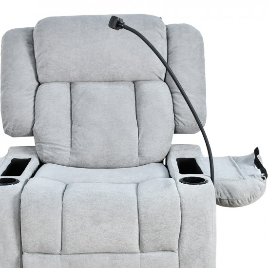 كرسي استرخاء هزاز دوار بحامل جوال رمادي فاتح كرسي استرخاء هزاز دوار بحامل جوال رمادي فاتح