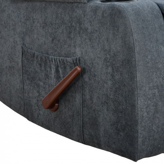 كرسي استرخاء هزاز دوار بحامل جوال رمادي غامق كرسي استرخاء هزاز دوار بحامل جوال رمادي غامق