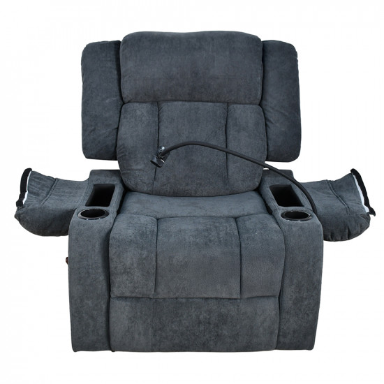 كرسي استرخاء هزاز دوار بحامل جوال رمادي غامق كرسي استرخاء هزاز دوار بحامل جوال رمادي غامق