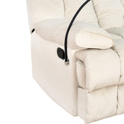 كرسي استرخاء فخم هزاز دوار بحامل جوال بيج فاتح كرسي استرخاء فخم هزاز دوار بحامل جوال بيج فاتح