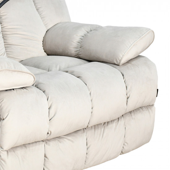 كرسي استرخاء فخم هزاز دوار بحامل جوال رمادي فاتح كرسي استرخاء فخم هزاز دوار بحامل جوال رمادي فاتح