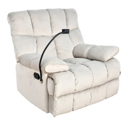 كرسي استرخاء فخم هزاز دوار بحامل جوال رمادي فاتح كرسي استرخاء فخم هزاز دوار بحامل جوال رمادي فاتح