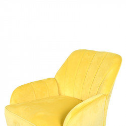 كرسي راحتي مخمل اصفر