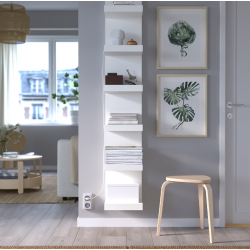 وحدة رف حائط، أبيض، 30x190 سم وحدة رف حائط، أبيض، 30x190 سم