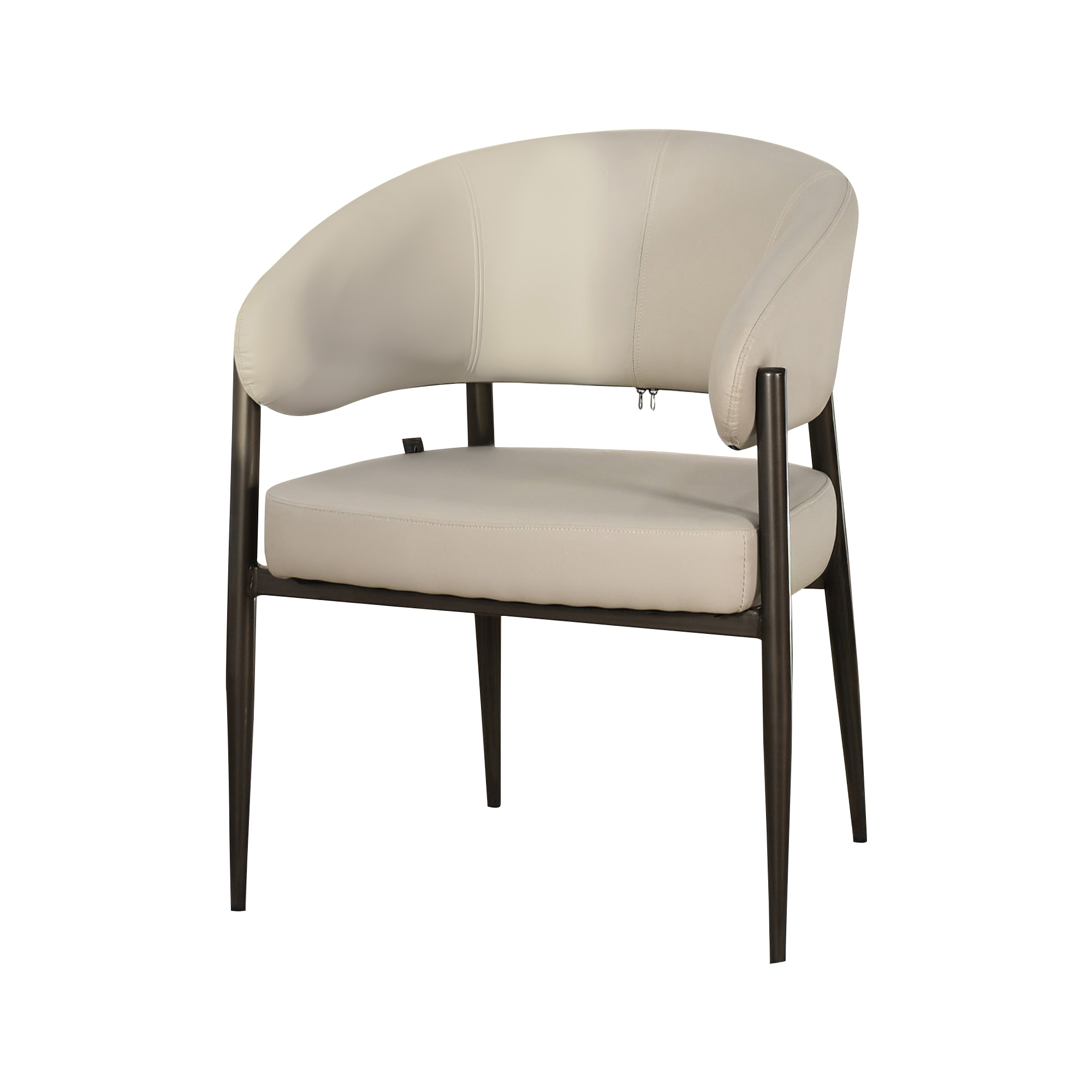 كرسي جلد مودرن بيج بتصميم فاخر