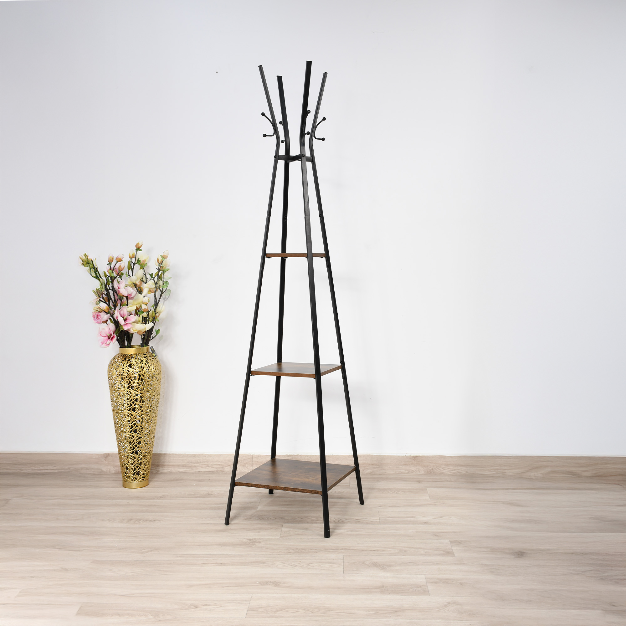 علاقة ملابس خشب ومعدن