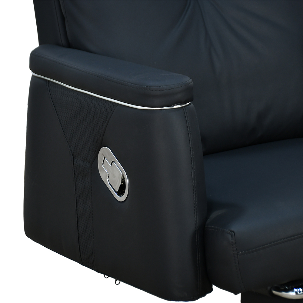 كرسي مكتب مودرن دوار جلد أسود