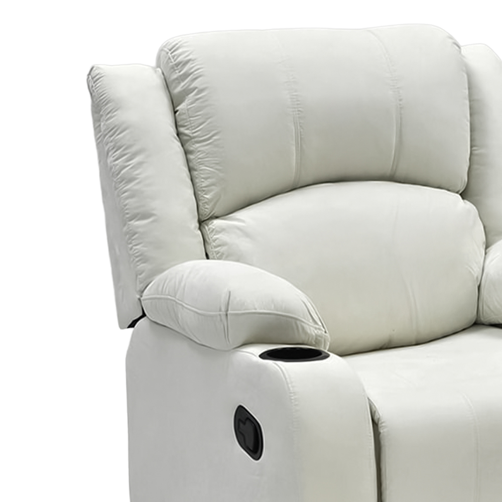 كرسي استرخاء فاخر ثابت بقماش بيج