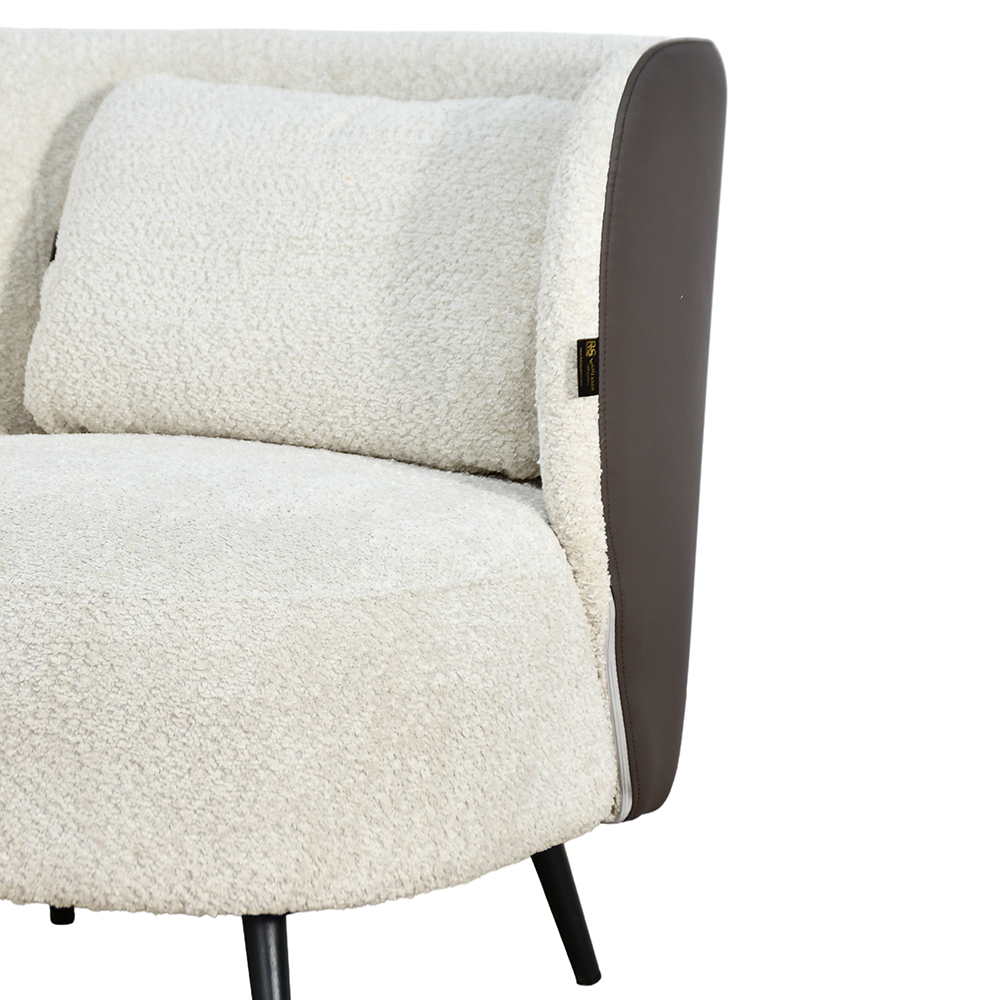 كرسي مفرد فخم مودرن قماش بظهر جلد