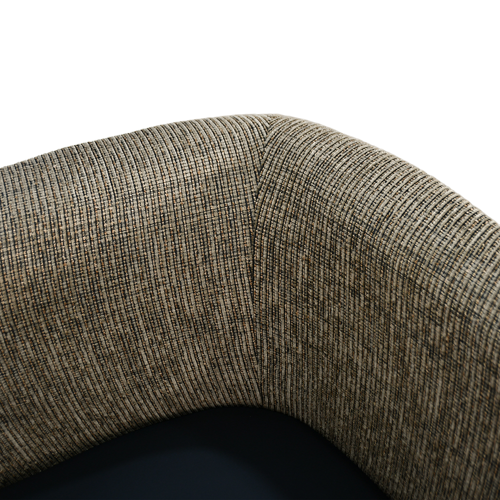 كرسي مفرد جلد بظهر قماش مع طاولة مدمجة