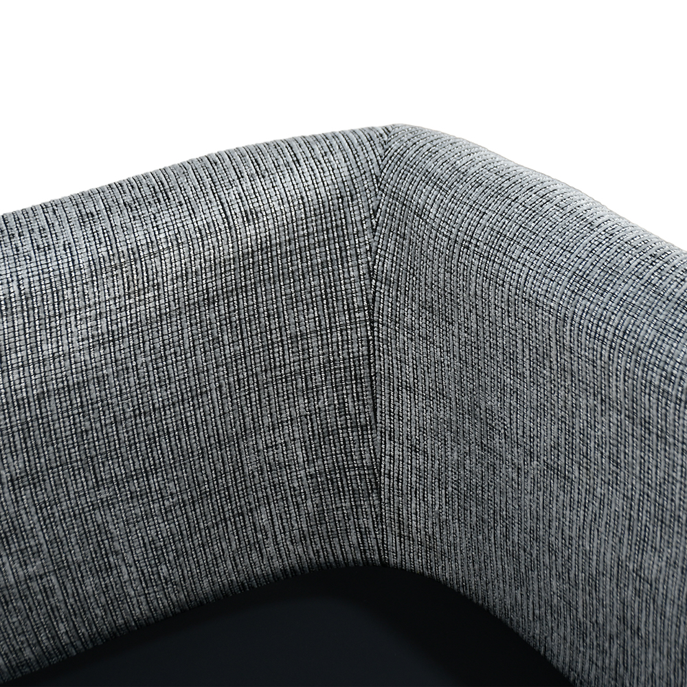 كرسي مفرد جلد بظهر قماش مع طاولة مدمجة