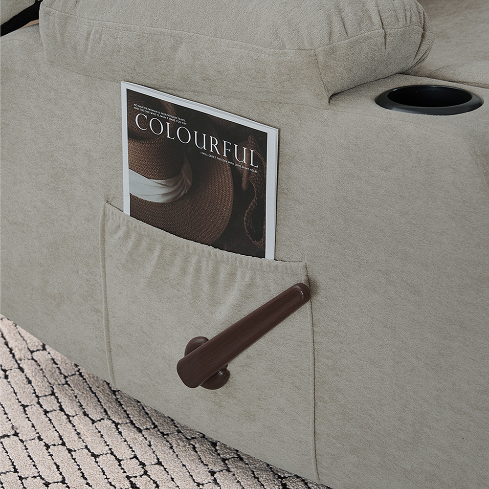 كرسي استرخاء هزاز دوار قماش بحامل جوال رمادي