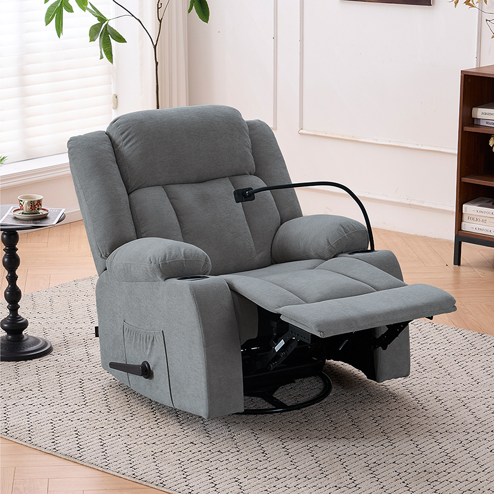 كرسي استرخاء هزاز دوار - رمادي غامق