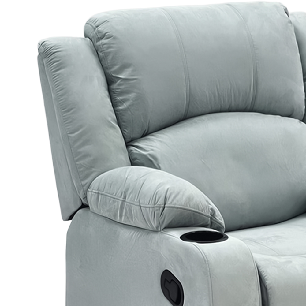 كرسي استرخاء فاخر هزاز دوار قماش رمادي فاتح