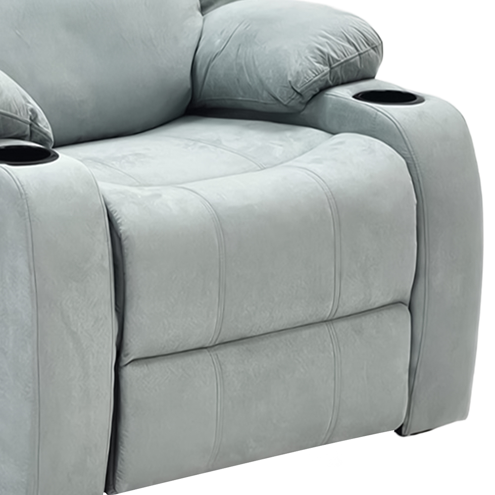 كرسي استرخاء فاخر هزاز دوار قماش رمادي فاتح