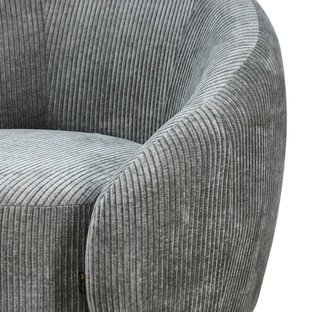 كرسي استرخاء دوار قماشي فاخر رمادي غامق