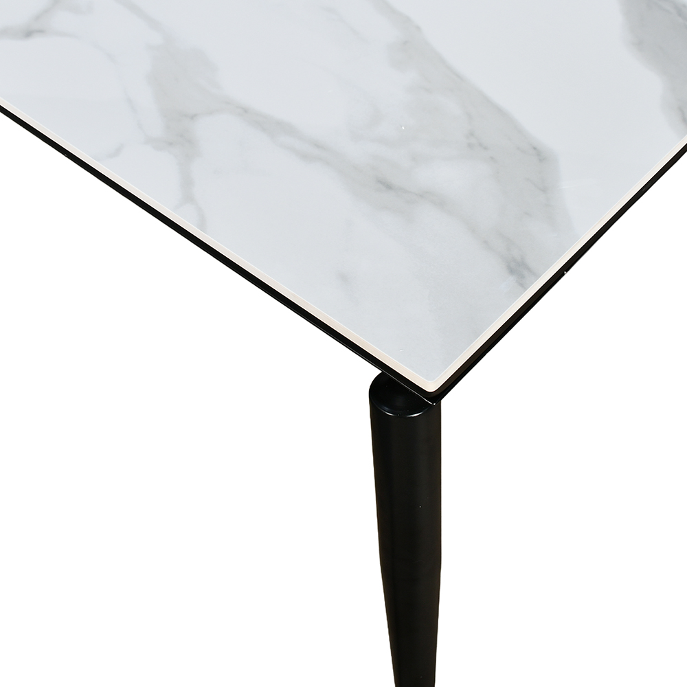 طاولة طعام رخام بأرجل معدنية