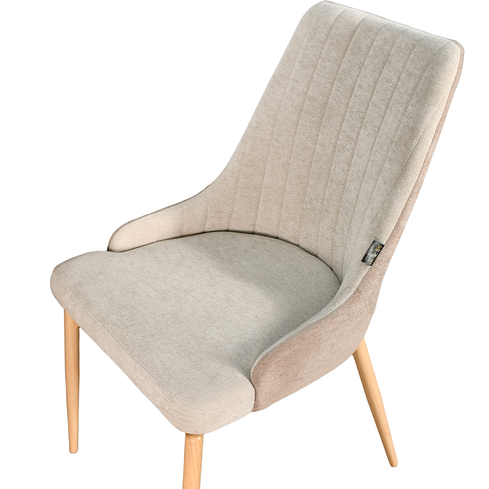 طاولة طعام رخام بأرجل معدنية 4 كراسي بيج