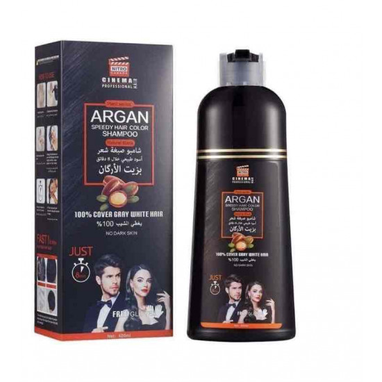 شامبو صبغة الشعر  لون اسود طبيعي بزيت ارجان