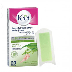 شرائح  فيت إيزي جل واكس الشمعية لإزالة الشعر ملطفة بزيت اللوز ورائحة زهرة الذرة، عبوة 20 قطعة