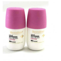 بيزلين مجموعة مزيلات عرق عطر الورد ببكرة دوارة للتفتيح من قطعتين 50ملليلتر