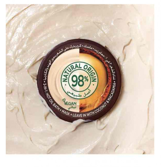 غارنيه حمام زيت وماسك وكريم  منعم الشعر بجوز الهند وماكاديميا 3في1 الترا دوكس 390 مل