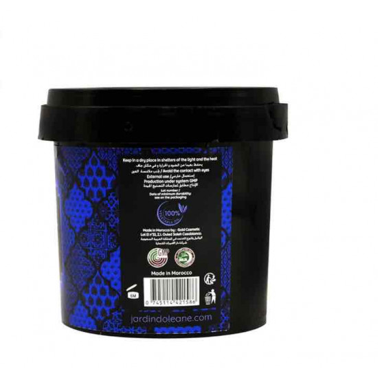 الصابون البلدي المغربي صابون أسود مغربي بالنيلة الزرقاء أسود/أزرق 500جم