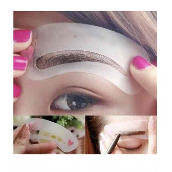 طقم تشكيل الحواجب مع أداة الرسم والتشذيب بثلاثة أنماط أبيض