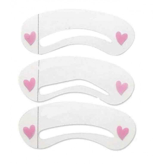 طقم تشكيل الحواجب مع أداة الرسم والتشذيب بثلاثة أنماط أبيض