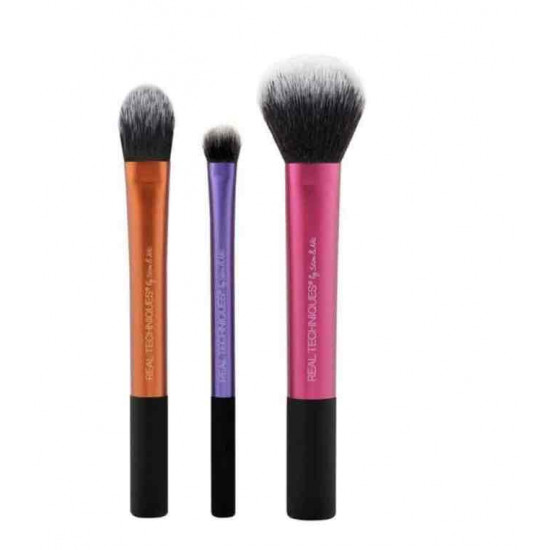 طقم فرش مكياج أساسية للسفر وثابتة في موقعها وردي /أرجواني /ذهبي