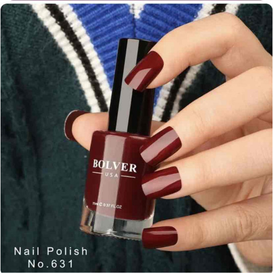 مناكير أحمر عنابي داكن بولفير - BOLVER لامع - 631 