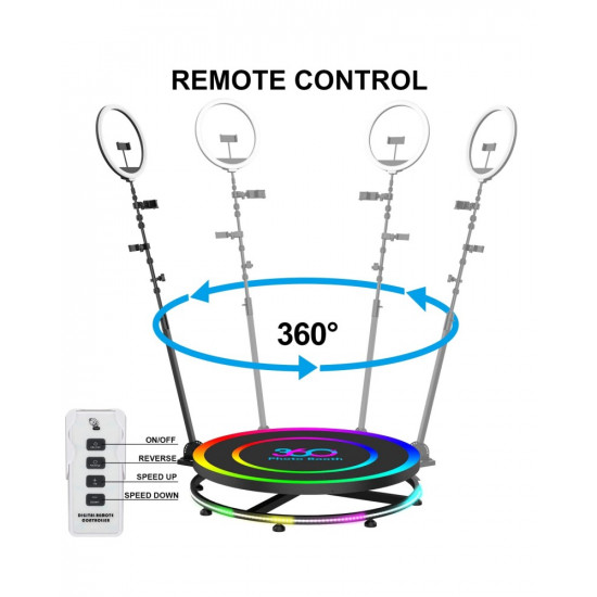 360Photo Booth Rotating Machine For Events Parties Automatic Spin Selfie Platform 80CM