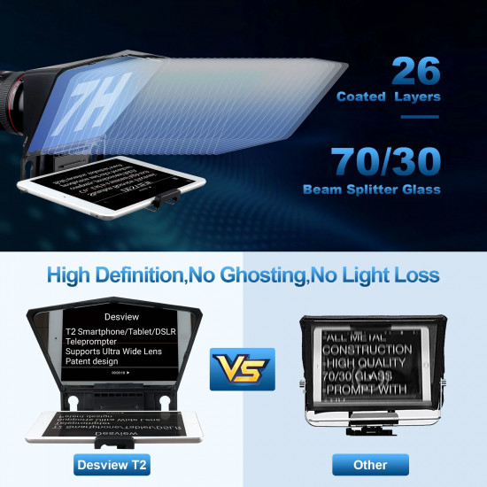 Desview T2 Teleprompter for Smartphones/Tablets/DSLR