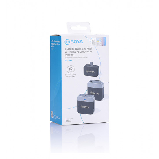 BOYA BY-M1V4 2.4GHz Dual-Channel Wireless Microphone System BOYA BY-M1V4 2.4GHz Dual-Channel Wireless Microphone System