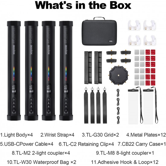 Godox TL30 K4 Tube Light RGB 4-Light Kit