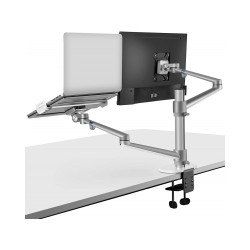 Aluminum Height Adjustable Desktop Dual Arm 17-32 inch Monitor Holder+12-17 inch Laptop Holder Stand OL-3L Full Motion Mount Arm