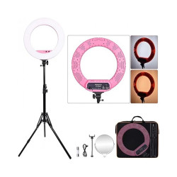 Godox LR160 Pink Led Ring Light with Make Up Mirror Bi-color 3300-8000K 18W Video Selfie Makeup Fill Lighting Live Shooting Godox LR160 Pink Led Ring Light with Make Up Mirror Bi-color 3300-8000K 18W Video Selfie Makeup Fill Lighting Live Shooting