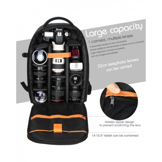 Camera Backpack for Travel Outdoor DSLR Photography Backpack 13 inch 18L with Tripod Holder&Laptop Compartment for Photography Hiking Travel