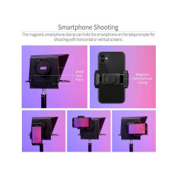 FEELWORLD TP2A Portable 8" Teleprompter supports Tablet Prompting Smartphone DSLR Shooting