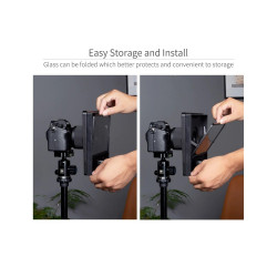 FEELWORLD TP10 Portable 10" Folding Teleprompter Up 11" Phone Tablet Prompter for Phone DSLR Shoot