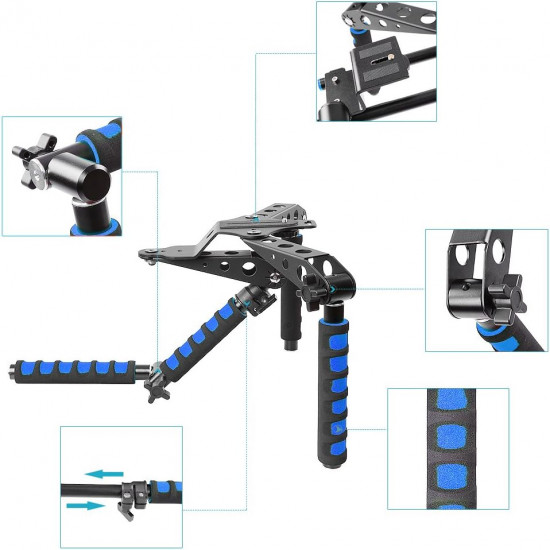 Camera Shoulder Mount Rig Movie Kit Video Film Making System Set Filmmaking Stabilizer for All DSLR Video Cameras DV Camcorders Camera Shoulder Mount Rig Movie Kit Video Film Making System Set Filmmaking Stabilizer for All DSLR Video Cameras DV Camcorders