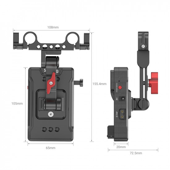 SmallRig V Mount Battery Adapter Plate (Basic Version) with Extension Arm SmallRig V Mount Battery Adapter Plate (Basic Version) with Extension Arm