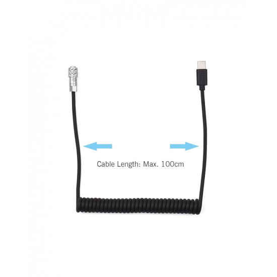 USB-C Power Cable Replacement for Blackmagic Pocket Cinema BMPCC 4K6K to USB Type-C Spring Cable