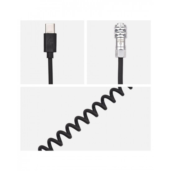 USB-C Power Cable Replacement for Blackmagic Pocket Cinema BMPCC 4K6K to USB Type-C Spring Cable