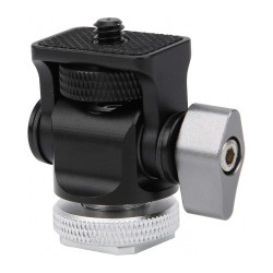 Ball Head Aluminium Alloy Tilt Angle Adjustment Black 1/4 Inch Screw Monitor Bracket